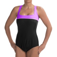 58%OFF ワンピース水着 （女性用）Dカップとアップ - それは、カラーブロック水着フィギュア It Figures Color-Block Swimsuit - D-Cup and Up (For Women)画像